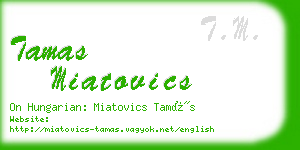 tamas miatovics business card